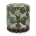 thumbnail image 1 of TOV Furniture Dex Olive Green Leopard Jacquard Ottoman, 1 of 6
