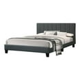 thumbnail image 1 of Dex Plush Tufted Upholstery Modern Platform Bed, Charcoal Gray - Full Size, 1 of 1