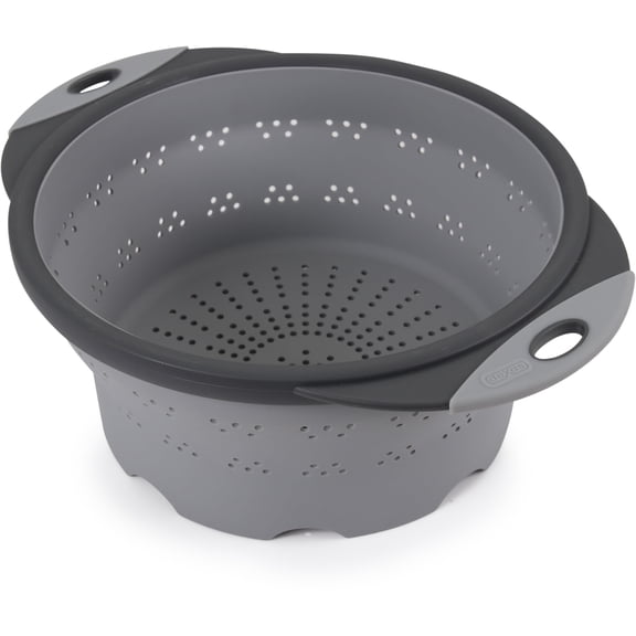 Dexas Collapsible Silicone Colander, 10", Gray