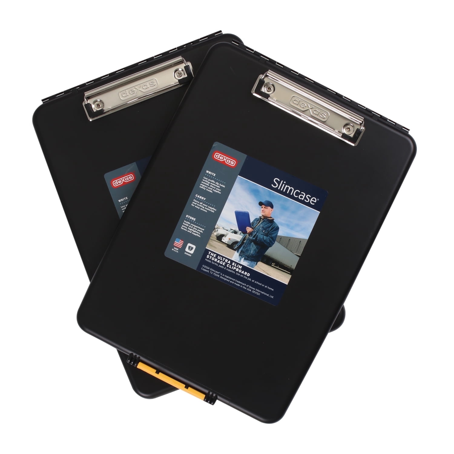 Dexas Slimcase Storage Clipboard, Set of Two, Black, 2 Piece