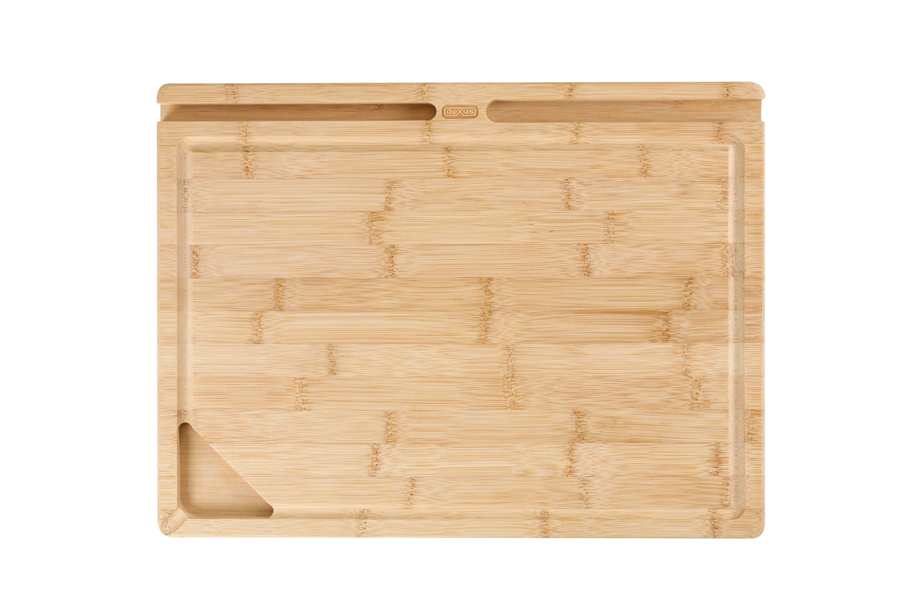 Bamboo Rectangular Cutting Board with Tech Slots 16 x 12