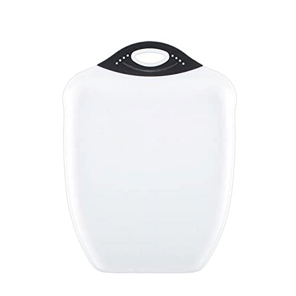 White and Black Rectangular Plastic Cutting Board with Non-Slip Feet