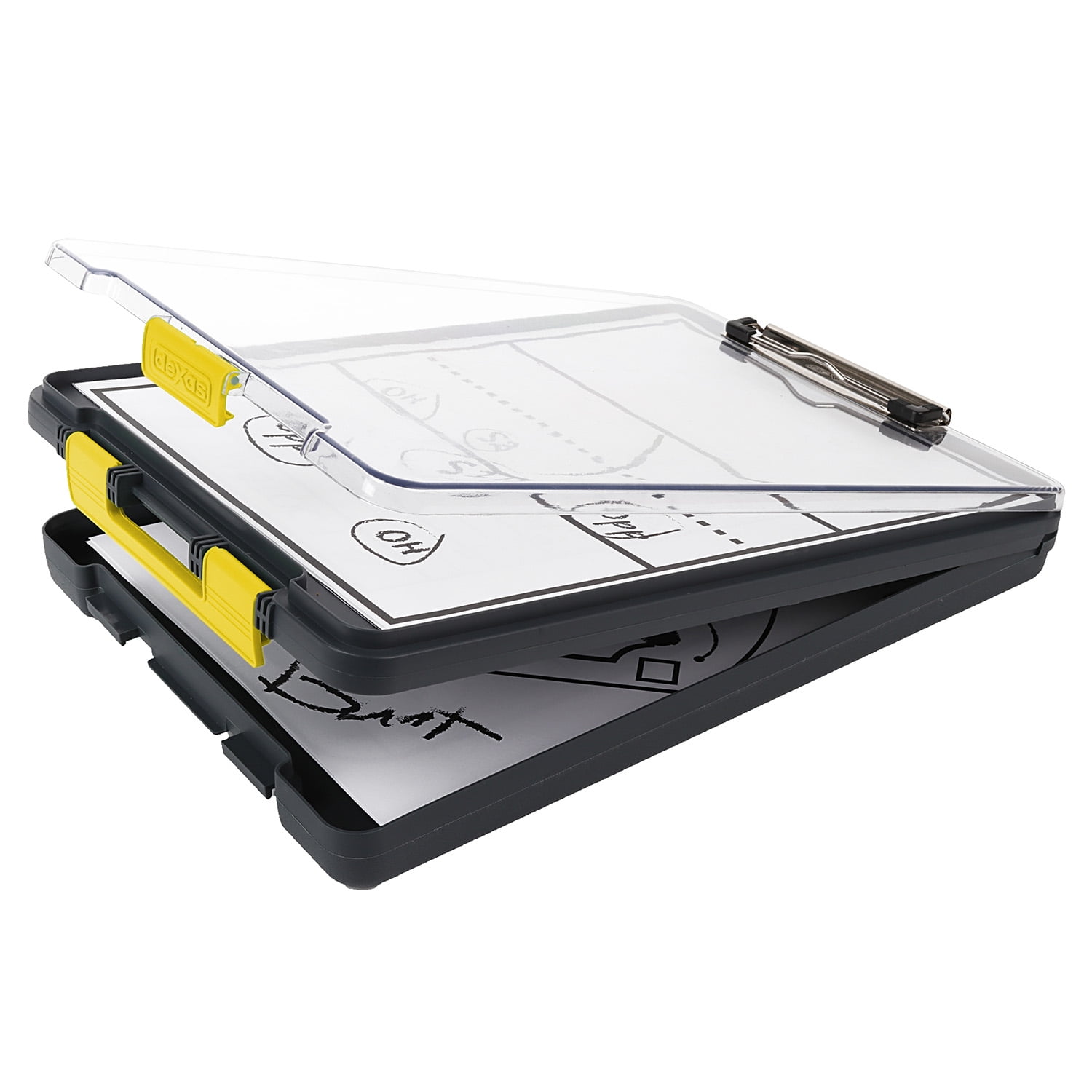 Dexas Clearview® Storage Clipboard, Model 5717AWM in Gray/Yellow A4
