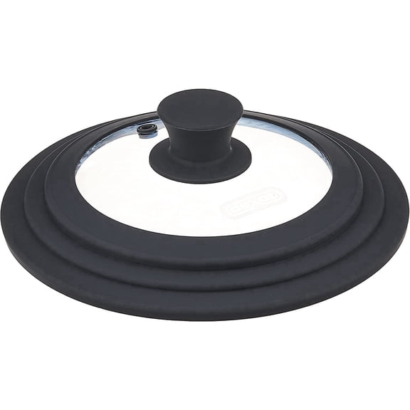 Dexas FlexLid Universal Pan Lid/Cover Made from Tempered Glass and Silicone, Fits cookware from 5¾" - 8¾" in diameter