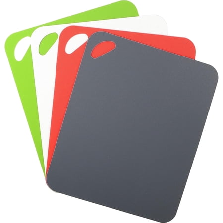 Dexas Heavy Duty Grippmat, Gray, Red, White and Green Set, Set of 4, 11.5 by 14 inch Flexible Kitchen Cutting Boards