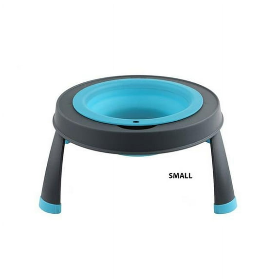 Dexas International 3961-BL-L Single Elevated Feeder, Blue - Large & 4 Cup