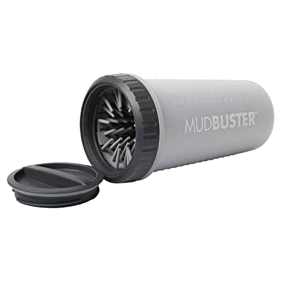 Dexas Lidded MudBuster® Pet Paw Washer for Dogs, Large Paw with Lid, Light Gray