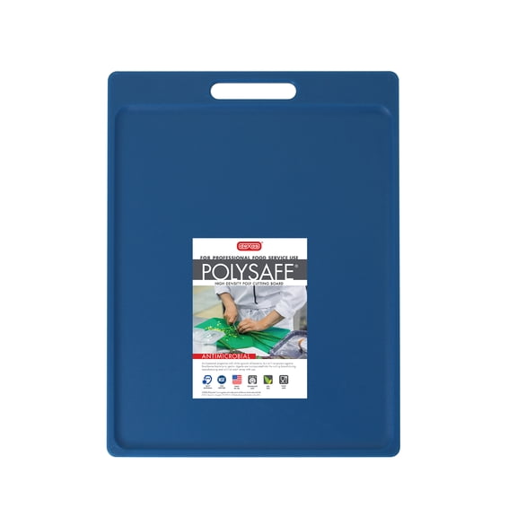 Dexas NSF Certified Polysafe Cutting Board with Handle, 11 x 14.5 Inches, Reversible Kitchen Cutting Board, Blue
