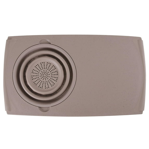 Dexas Over-the-Sink Flax Cutting Board with Collapsible Colander, 11.5 x 20 inches, Taupe
