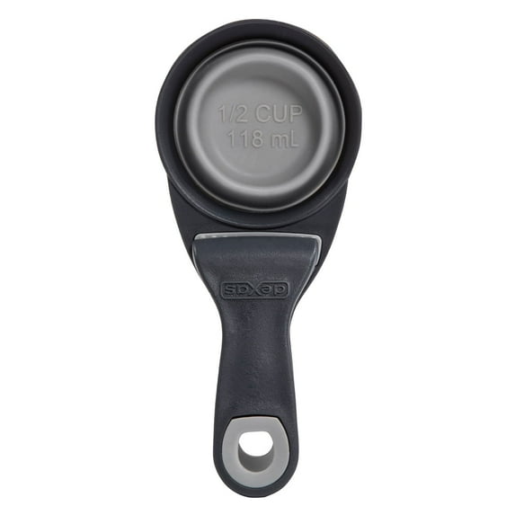 Dexas Pets Collapsible KlipScoop Collapsible Dry Dog Food Scoop and Bag Clip, 1/2 Cup Capacity, Light Gray