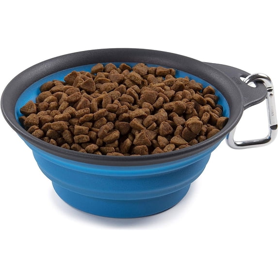 Dexas Pets Collapsible Travel Cup, Large/2 Cup Capacity, Pro Blue Large/2 Cup Pro Blue