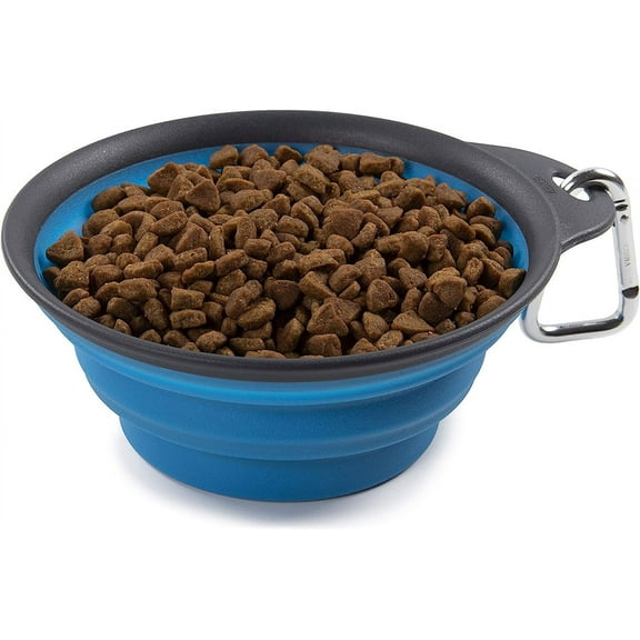 Dexas Pets Collapsible Travel Cup, Large/2 Cup Capacity, Pro Blue Large/2 Cup Pro Blue