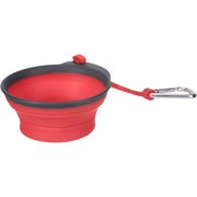 Dexas® Popware™ Red Collapsible Travel Cup for Pets with Bottle Holder & Carabiner for Dogs and Cats
