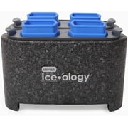 Dexas ice ology Silicone Clear Ice Maker Tray for Crystal Clear Craft Cocktail Ice, 4 Count Square Cube Tray