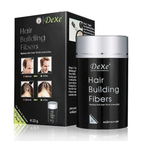 Dexe Hair Building Fibers 22g, Hairline Powder,Root Touch Up,Hair Loss Cover Up, Instant Gray Coverage,4 8-Hour Stain-Proof Hair Thickening Fibers for Women & Men For Thicker & Fuller Hair