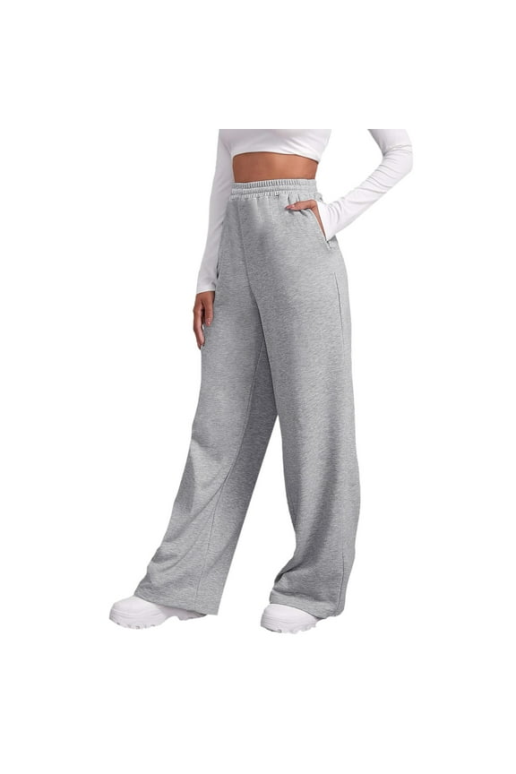 Dexiang Juniors Teen Girls Sweatpants Clearance Active Comfy Sweatpants Joggers High Waisted Teens Sweat Pants Joggers Comfortable Baggy with Pockets Silver XL