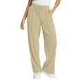 thumbnail image 1 of Dexiang Womens Causal Wide Leg Pants,Plud Sieze Sweatpants for Juniors Teen Girls Clearance Casual High Waisted Workout Joggers Lounge Pants Athletic Baggy Khaki M, 1 of 7