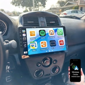 Dexico 10 Inch Android Car Stereo for Nissan Versa Sedan 2015-2019, Double Din IPS Touchscreen Car Radio with Wireless Carplay Android Auto WiFi GPS Navigation Bluetooth FM SWC Backup Camera, 4+64G