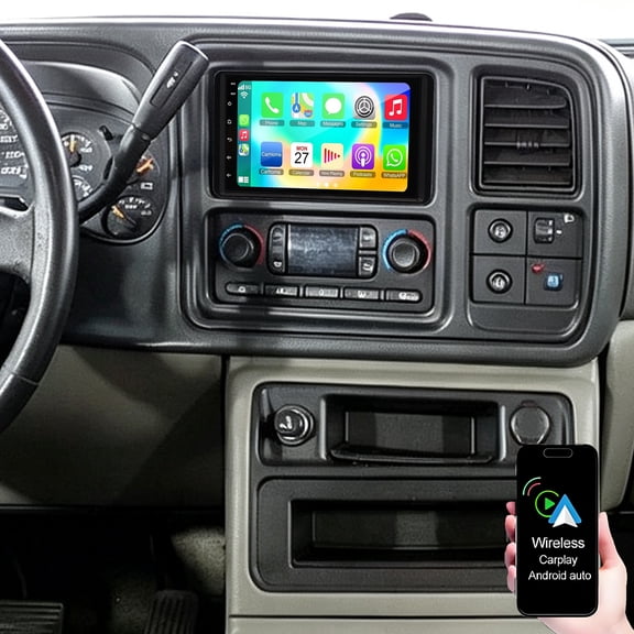 Dexico Double Din Car Stereo for Chevrolet Tahoe 2003-2006 Support Wireless CarPlay Android Auto, Android Car Radio with 7" IPS Touch Screen GPS Navi Bluetooth WiFi FM RDS DSP SWC Backup Camera