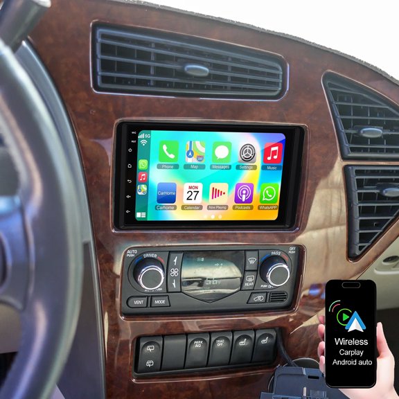 Dexico Android Car Stereo for Buick Rendezvous 2002-2007 Support Wireless CarPlay Android Auto, 7 Inch HD Touch Screen Car Radio with GPS Navigation Bluetooth Mirror Link WiFi FM/RDS SWC Bakup Camera