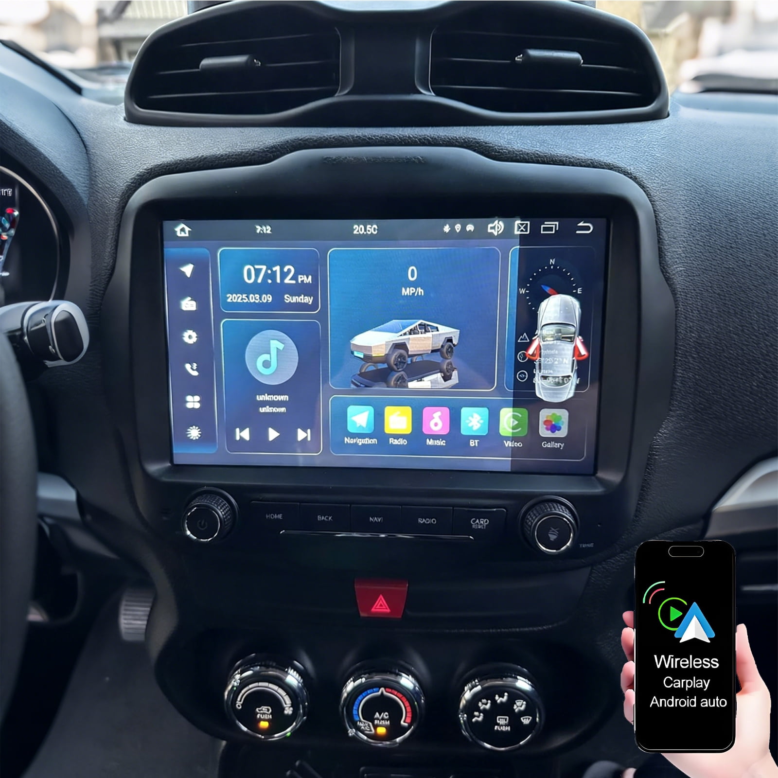 Dexico 2+64G Android 15 Double Din Car Radio Stereo for Jeep Renegade ...