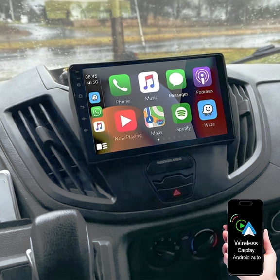 Dexico 2+64G Android Car Stereo Radio for Ford Transit Custom 2013-2019 with Wireless Carplay Android Auto, 9" HD Touch Screen in Dash GPS Head Unit Support WiFi Navigaion SWC FM+Backup Camera