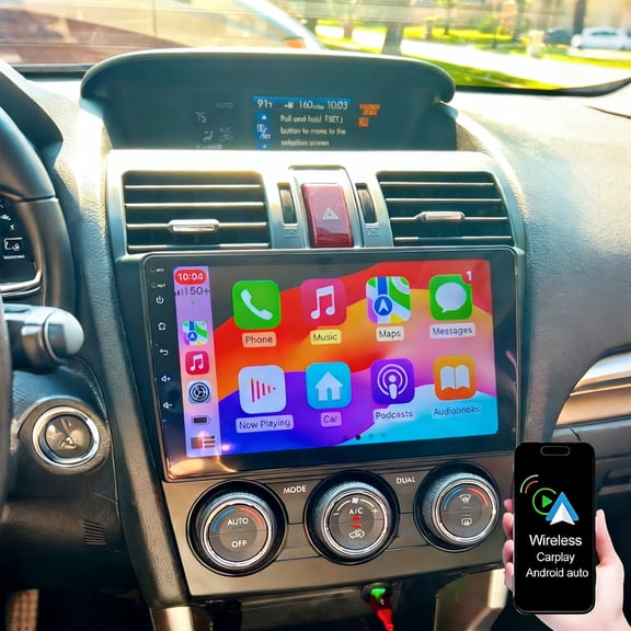 Dexico 2+64G Car Radio for Subaru Forester WRX Impreza 2015 2016 2017 2018 with Wireless CarPlay Android Auto, 9 inch IPS Touch Screen Stereo Support Bluetooth GPS WiFi FM/RDS Backup Camera