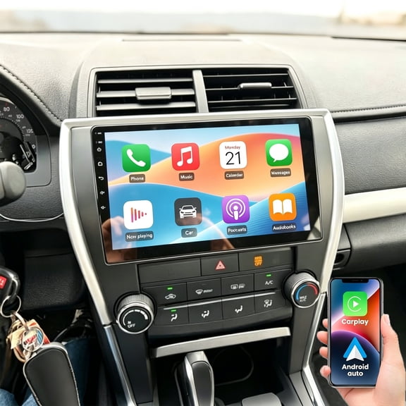 Dexico 2+64G Car Radio for Toyota Camry 2015-2017, 10.2 Inch Touch Screen Car Stereo Support Wireless CarPlay & Android Auto Bluetooth 5GWiFi GPS Navigation FM/RDS Backup Camera