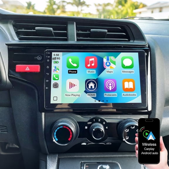 Dexico 2+64GB Android 13 Car Radio Stereo for Honda Fit 2014-2020 with Wireless CarPlay Android Auto,9" Touch Screen Car Radio Support Bluetooth GPS WiFi FM/RDS DSP EQ SWC Backup Camera