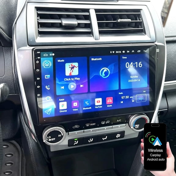 Dexico 2+64GB Android 13 Car Radio for Toyota Camry 2015 2016 2017, 10.1" Touch Touchscreen Car Stereo Wireless Carplay Android Auto GPS Navigation SWC WiFi FM/RDS Bluetooth Backup Camera