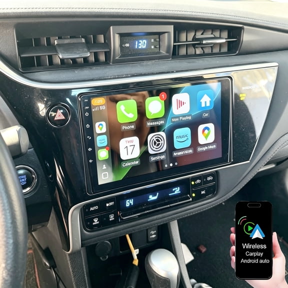Dexico 2+64GB Android Car Stereo for Toyota Corolla 2017 2018, 9-Inch Touchscreen Car Radio with Wireless Carplay Android Auto FM RDS EQ GPS Bluetooth WiFi Backup Camera
