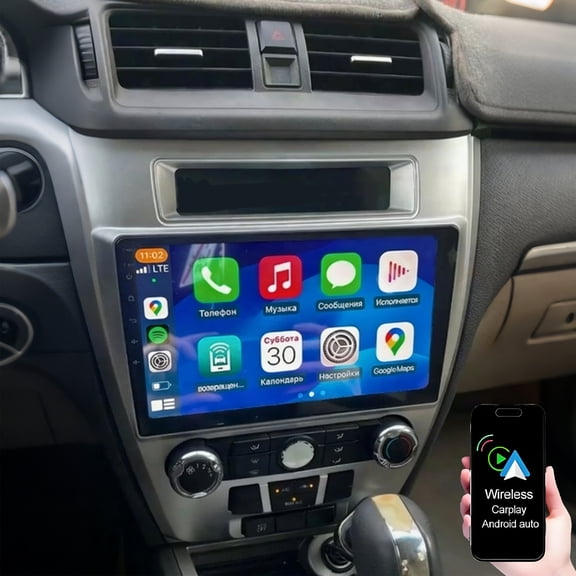 Dexico 2G+32G Android Car Stereo Radio for Ford Fusion 2010-2012 with Wireless Carplay Android Auto, 10" Touchscreen Head Unit Support GPS Bluetooth WiFi FM/RDS EQ AHD Backup Camera