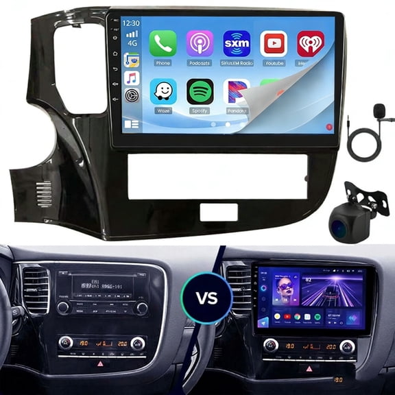 Dexico 2G+32G Car Radio for Mitsubishi Outlander 2020-2022 Car Stereo with Wireless Carplay Android Auto GPS Navigation WiFi 10 Inch Touch Screen Mirror Link Bluetooth FM RDS SWC + Backup Camera