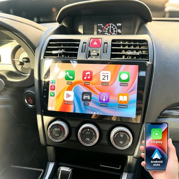Dexico 2G+64G 9inch Car Radio for Subaru Forester, WRX, Impreza 2015-2018 Stereo, Touch Screen Head Unit with Wireless Carplay Android Auto GPS Navigation 5GWiFi FM/AM Mirror Link SWC Backup Camera