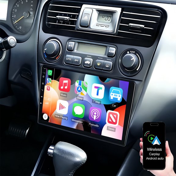 Dexico 2G+64G Android Car Stereo Radio for Honda Accord 6th 1998-2002 Support Wireless CarPlay Android Auto, 9" Touchscreen Car Player GPS Navigation Bluetooth WiFi FM/RDS EQ SWC AHD Rear Camera
