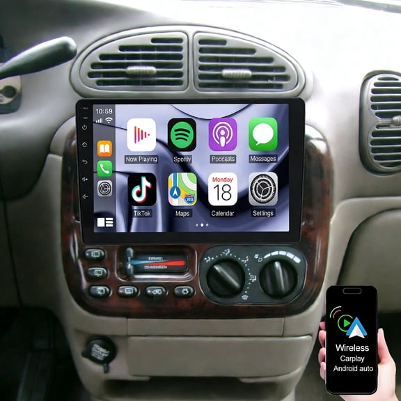 Dexico 2G+64G Car Radio for Chrysler Town & Country 1990-2000, 9 inc Touchscreen Car Stereo Support Wireless CarPlay/Android Auto Bluetooth FM/RDS GPS WiFi SWC AHD Backup Camera