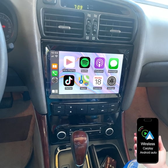 Dexico 4+64G Android 15 Car Radio for Lexus GS300 GS400 GS430 1998-2005 with Wireless Carplay Android Auto, 9 Inch Touch Screen Bluetooth FM RDS/WiFi/GPS Navigation/SWC/AHD+Backup Camera