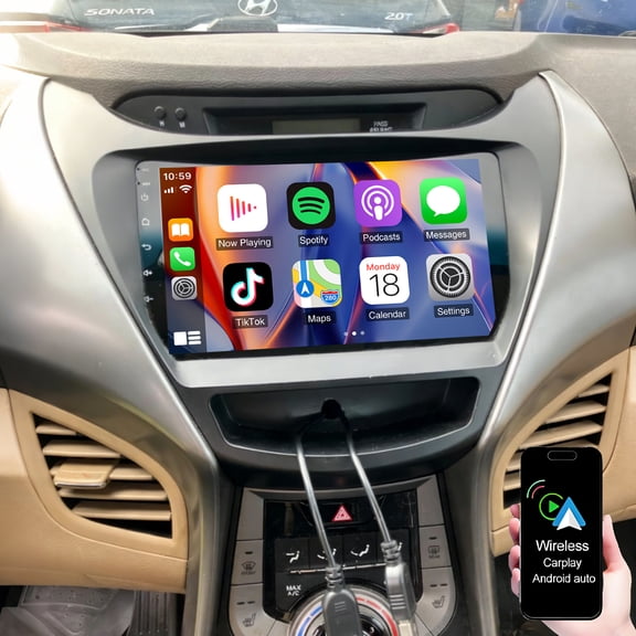Dexico 4+64G Car Radio for Hyundai Elantra 2014-2016, 9 inch Upgrade Android 13 Touch Screen Car Stereo Support Wireless Carplay Android Auto Bluetooth GPS WiFi FM/RDS Backup Camera