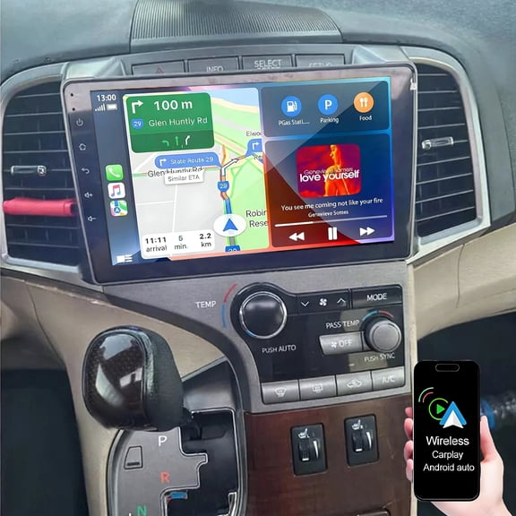 Dexico 4G+64G Android Car Radio for Toyota Venza 2008-2016, Car Stereo with Wireless Carplay Android Auto 9 Inch Touchscreen Mirror Link Bluetooth FM/RDS GPS WiFi EQ AHD Backup Camera