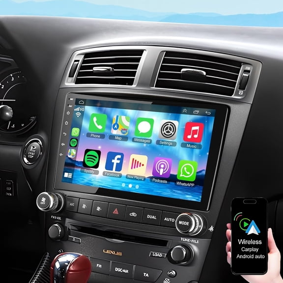Dexico 4G+64G Android Car Stereo for Lexus IS250 IS300 IS350 2006-2012 with Wireless Carplay Android Auto, 9 inch Touch Screen Car Radio with Mirror Link Bluetooth WiFi DSP FM/RDS Backup Camera
