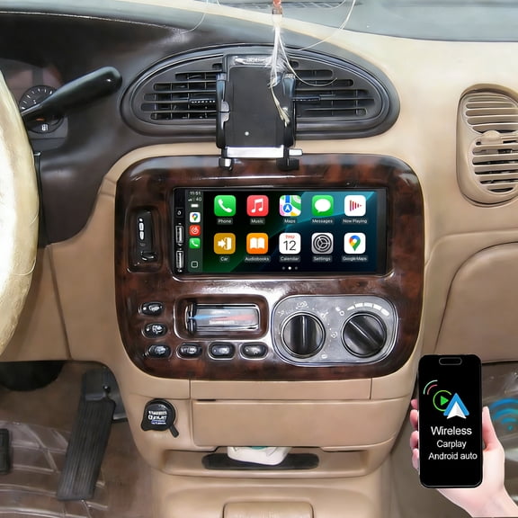 Dexico 6.86 Inch Android Car Stereo for Chrysler Town & Country 1990-2000 Radio, Touchscreen Car Radio with Wireless Carplay Android Auto GPS Navigation WiFi Bluetooth FM/RDS EQ Backup Camera