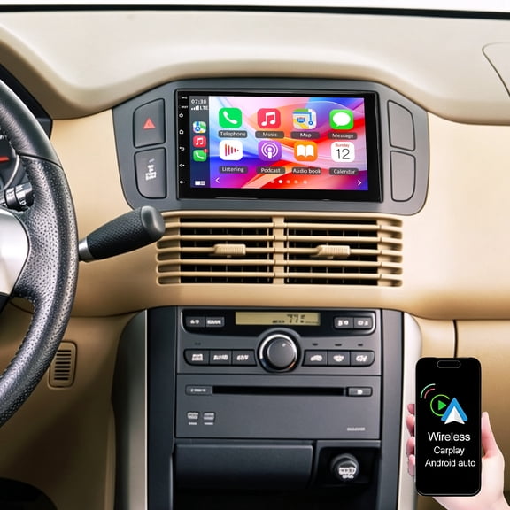 Dexico 7inch Car Stereo Radio for Honda Pilot 2003-2008 with Wireless Carplay Android Auto GPS Navigation Touchscreen Bluetooth WiFi FM/RDS SWC Mirror Link + Backup Camera