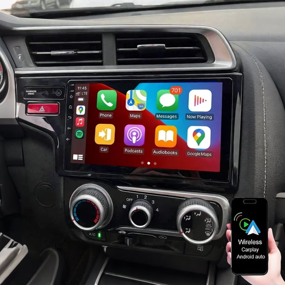 Dexico Android 13 Car Radio for Honda Fit 2014-2020 with Wireless Carplay/Android Auto, 9 Inch HD Touchscreen Car Stereo with GPS WiFi Bluetooth FM/RDS EQ SWC Backup Camera