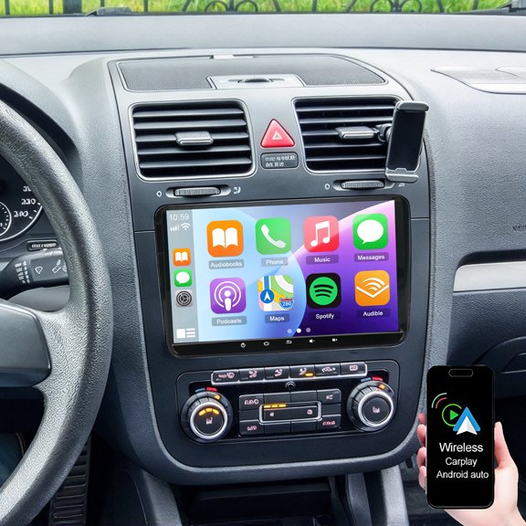 Dexico Android 13 Car Stereo for VW Jetta 2006-2015 Radio with Wireless CarPlay Android Auto, 10inch Touchscreen in-Dash Bluetooth GPS Navigation WiFi FM/RDS Backup Camera MIC