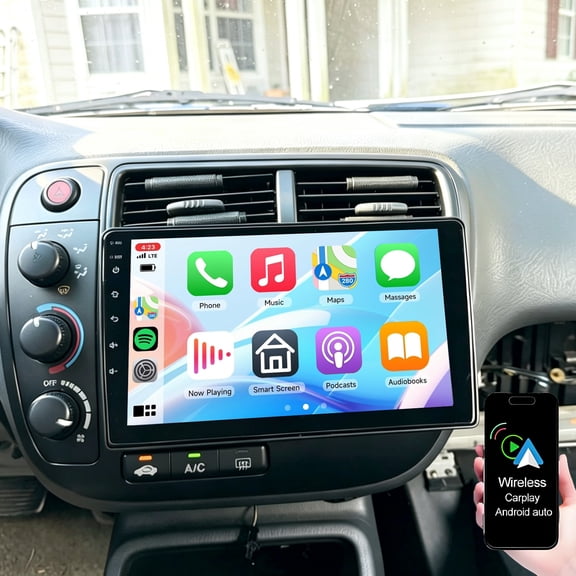 Dexico Android 13 for Honda Civic 1996-2001 Car Stereo with Wireless Carplay Android Auto, 2+64GB 9 Inch Touch Screen Car Radio Support WiFi GPS Bluetooth FM/RDS SWC Backup Camera