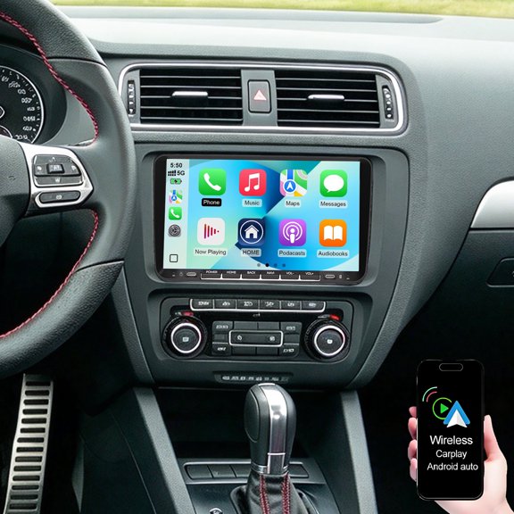 Dexico Android 14 Car Radio for Volkswagen Jetta 2005-2018, 9inch Screen Car Stereo with Wireless Carplay Android Auto GPS Bluetooth FM/RDS SWC Mirror Link Backup Camera