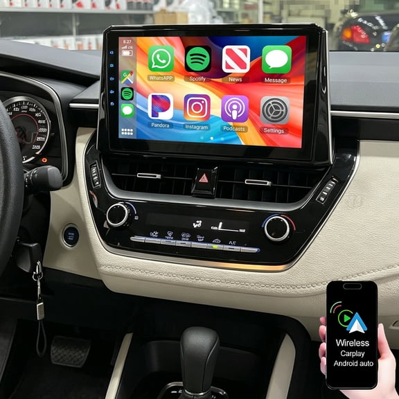 Dexico Android 14 Car Stereo for Toyota Corolla 2018 2019 2020 2021, 2G+64G 10.1 Inch Touch Screen Car Radio with CarPlay Android Auto Bluetooth GPS Navigation WiFi FM/RDS SWC Backup Camera
