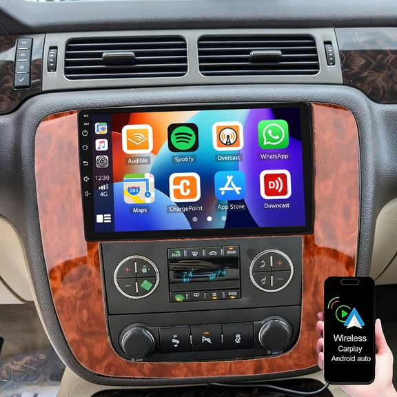 Dexico Android 15 Car Radio for Chevrolet GMC 2006-2014 with Wireless Carplay Android Auto, 9 Inch HD Touchscreen Car Stereo with GPS WiFi Bluetooth FM/RDS EQ SWC Backup Camera