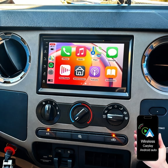 Dexico Android Car Radio for Ford F150 F250 2004-2014, 7inch Touch Screen Car Stereo Support Wirelss Carplay Android Auto Bluetooth WiFi GPS Navigator FM/RDS AHD Backup Camera