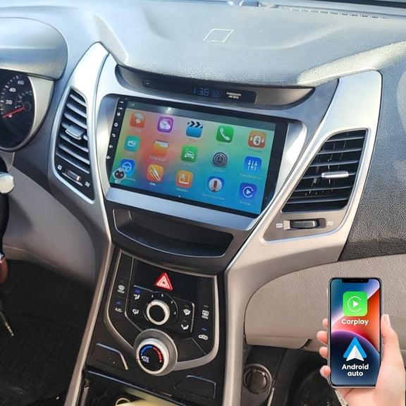 Dexico Android Car Radio for Hyundai Elantra 2014-2016 with Wireless CarPlay Android Auto, 4+64G 9 Inch Touch Screen Car Stereo Support Bluetooth GPS WiFi SWC FM Backup Camera